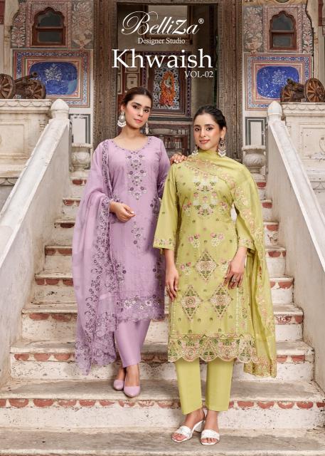 Belliza khwaish vol 2 lakhnavi dress material wholesale in mumbai